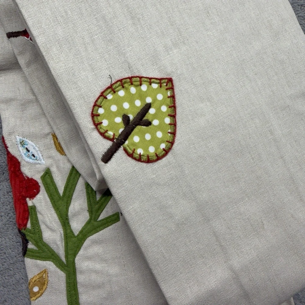 POTTERY BARN KIDS Turkey Quilted Table Runner 17x70 Linen Cotton Thanksgiving